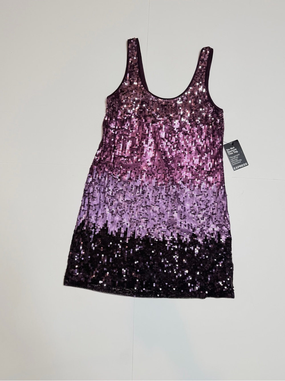 Express Women's Purple Ombre Sequin Tank Top